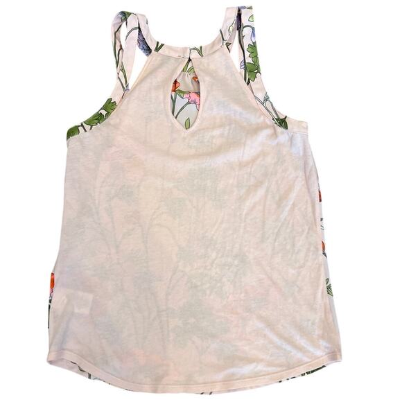 Express Floral Print Racerback Halter Keyhole Summer Top XS - Picture 2 of 5